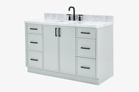 Ariel kelly 55 inch single rectangle sink bathroom vanity with countertop 1.5 inch edge