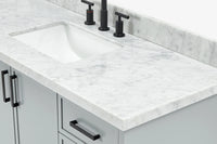 Ariel kelly 55 inch single rectangle sink bathroom vanity with countertop 1.5 inch edge