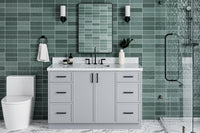Ariel kelly 55 inch single rectangle sink bathroom vanity with countertop 1.5 inch edge