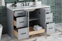 Ariel kelly 55 inch single rectangle sink bathroom vanity with countertop 1.5 inch edge