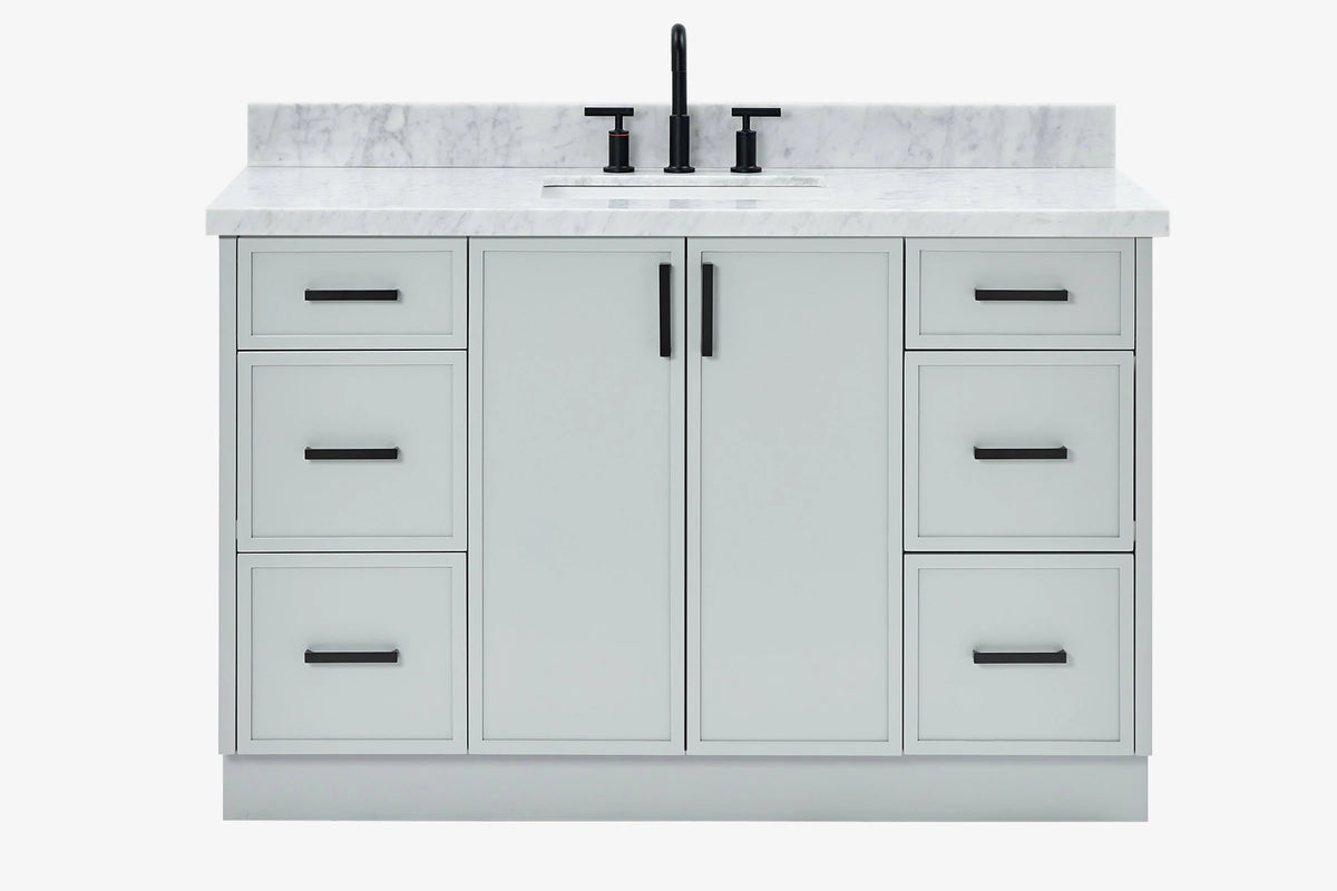Ariel kelly 55 inch single rectangle sink bathroom vanity with countertop 1.5 inch edge