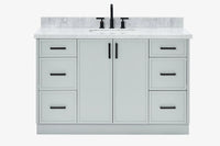 Ariel kelly 55 inch single rectangle sink bathroom vanity with countertop 1.5 inch edge