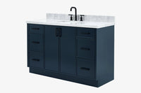 Ariel kelly 55 inch single rectangle sink bathroom vanity with countertop 1.5 inch edge