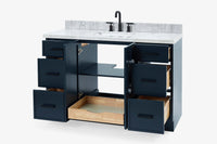 Ariel kelly 55 inch single rectangle sink bathroom vanity with countertop 1.5 inch edge