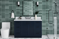 Ariel kelly 55 inch single rectangle sink bathroom vanity with countertop 1.5 inch edge