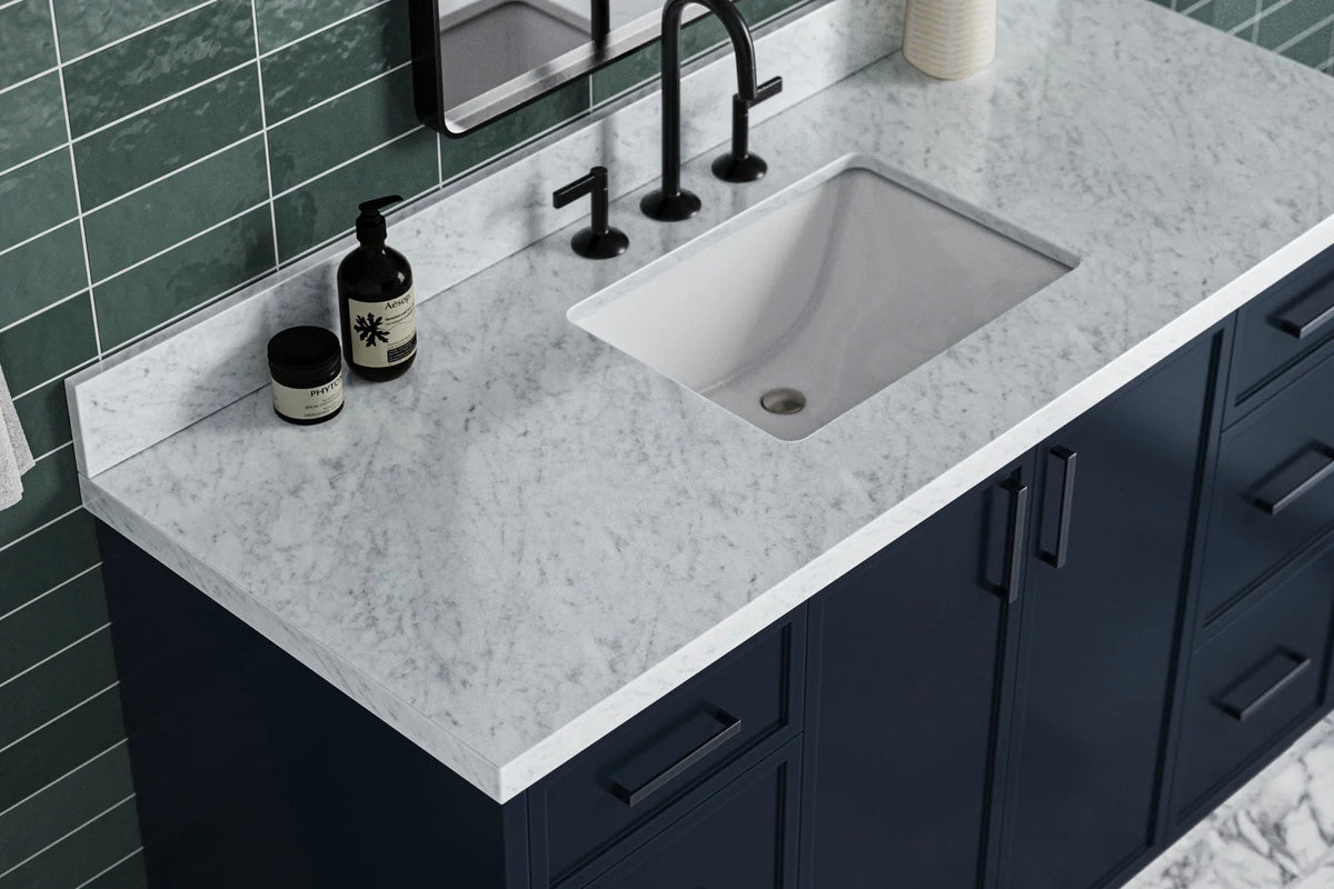 Ariel kelly 55 inch single rectangle sink bathroom vanity with countertop 1.5 inch edge