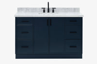 Ariel kelly 55 inch single rectangle sink bathroom vanity with countertop 1.5 inch edge