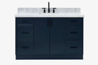 Ariel kelly 55 inch single rectangle sink bathroom vanity with countertop 1.5 inch edge
