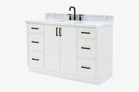 Ariel kelly 55 inch single rectangle sink bathroom vanity with countertop 1.5 inch edge