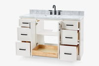 Ariel kelly 55 inch single rectangle sink bathroom vanity with countertop 1.5 inch edge