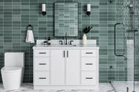 Ariel kelly 55 inch single rectangle sink bathroom vanity with countertop 1.5 inch edge