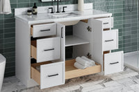 Ariel kelly 55 inch single rectangle sink bathroom vanity with countertop 1.5 inch edge