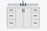 Ariel kelly 55 inch single rectangle sink bathroom vanity with countertop 1.5 inch edge