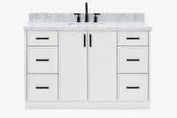 Ariel kelly 55 inch single rectangle sink bathroom vanity with countertop 1.5 inch edge