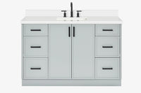 Ariel kelly 55 inch single rectangle sink bathroom vanity with countertop 1.5 inch edge