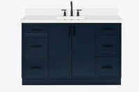 Ariel kelly 55 inch single rectangle sink bathroom vanity with countertop 1.5 inch edge