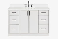 Ariel kelly 55 inch single rectangle sink bathroom vanity with countertop 1.5 inch edge