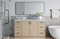 Ariel kelly 61 inch single rectangle sink bathroom vanity with marble countertop 1.5 inch edge