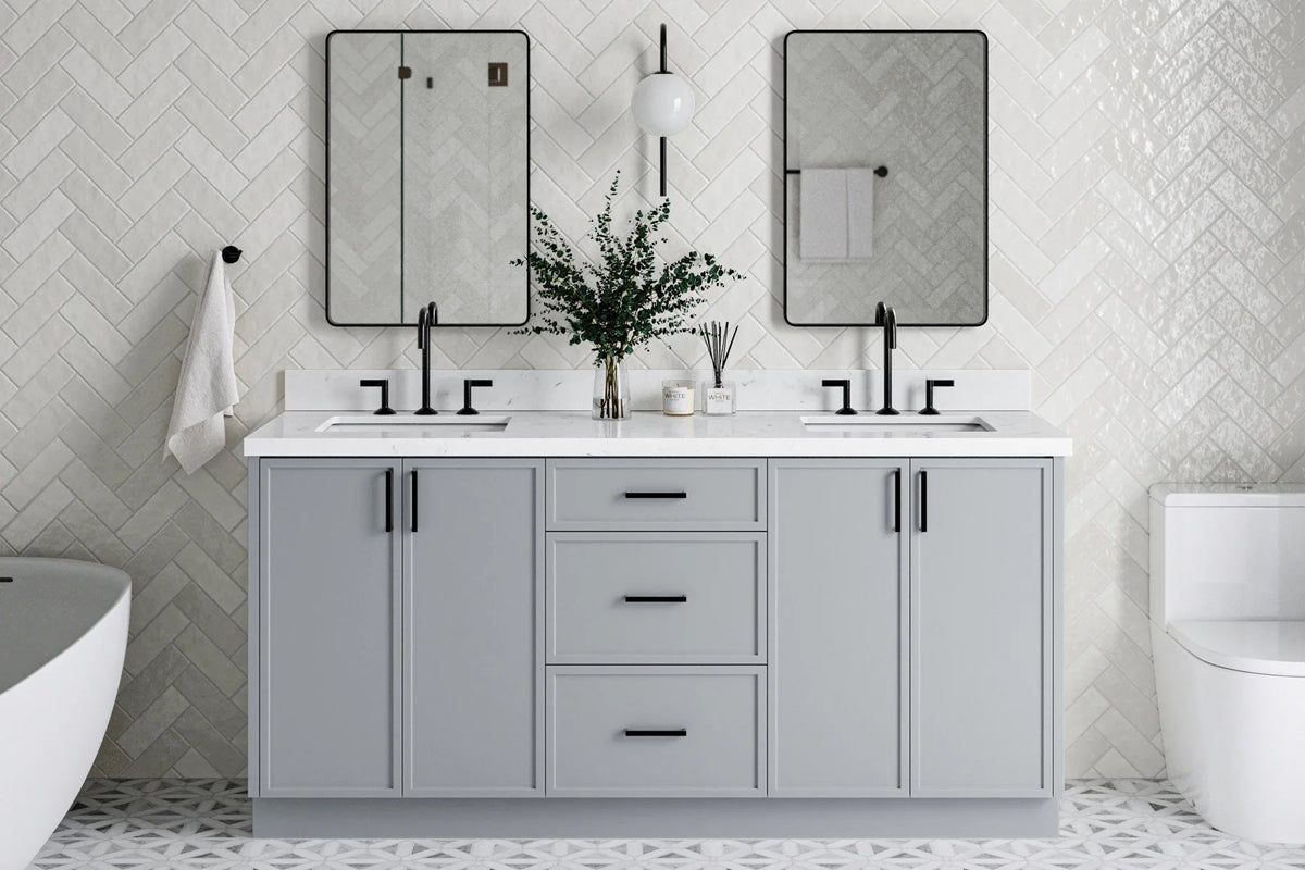 Ariel kelly 72 inch double sink base cabinet
