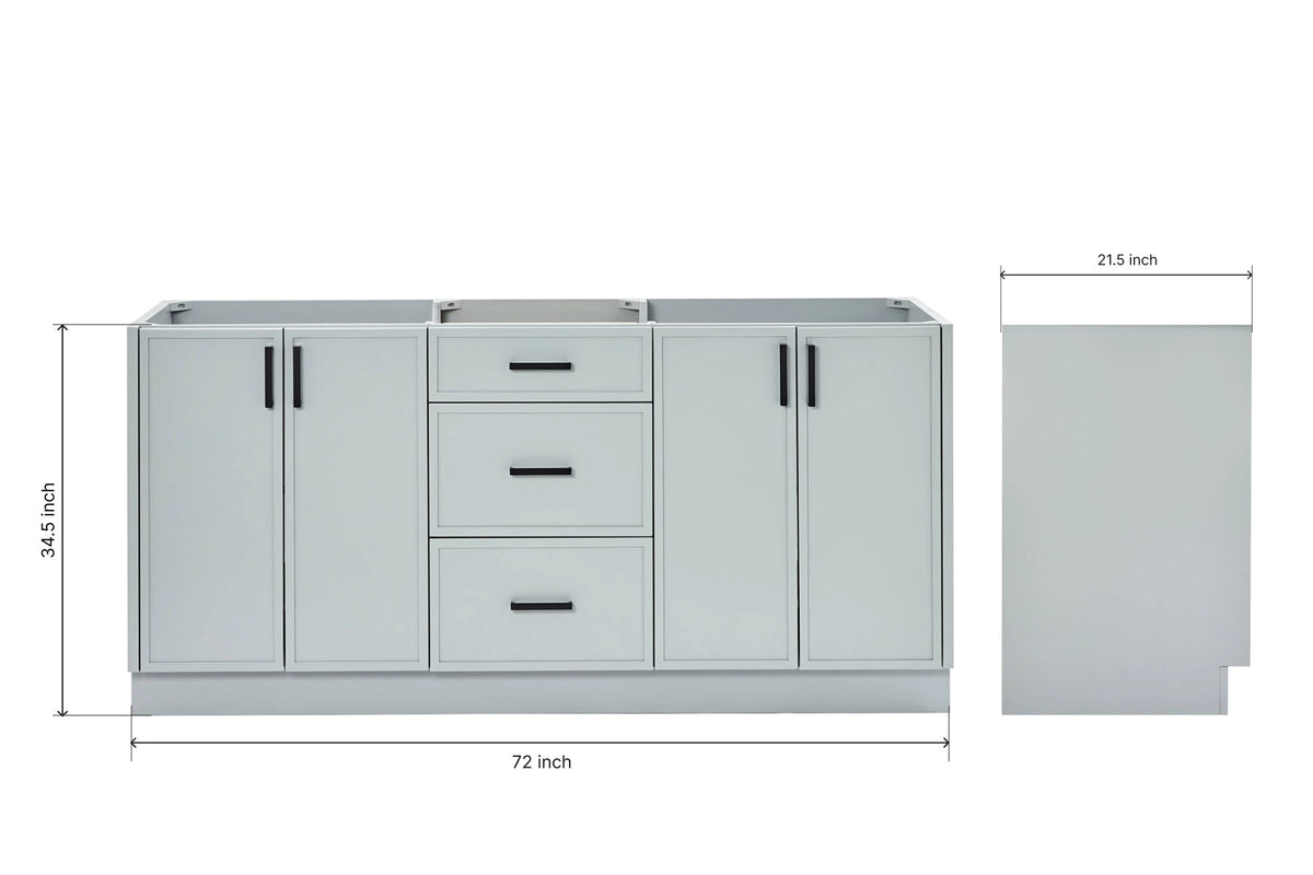 Ariel kelly 72 inch double sink base cabinet