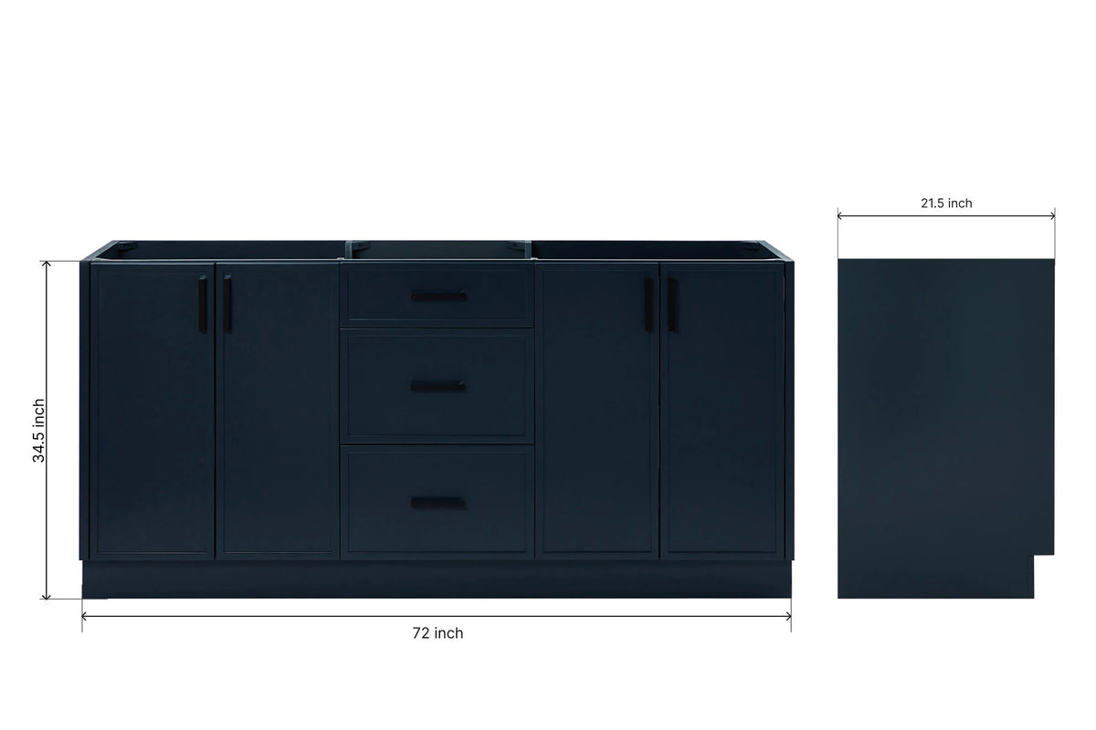 Ariel kelly 72 inch double sink base cabinet