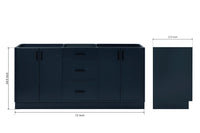 Ariel kelly 72 inch double sink base cabinet