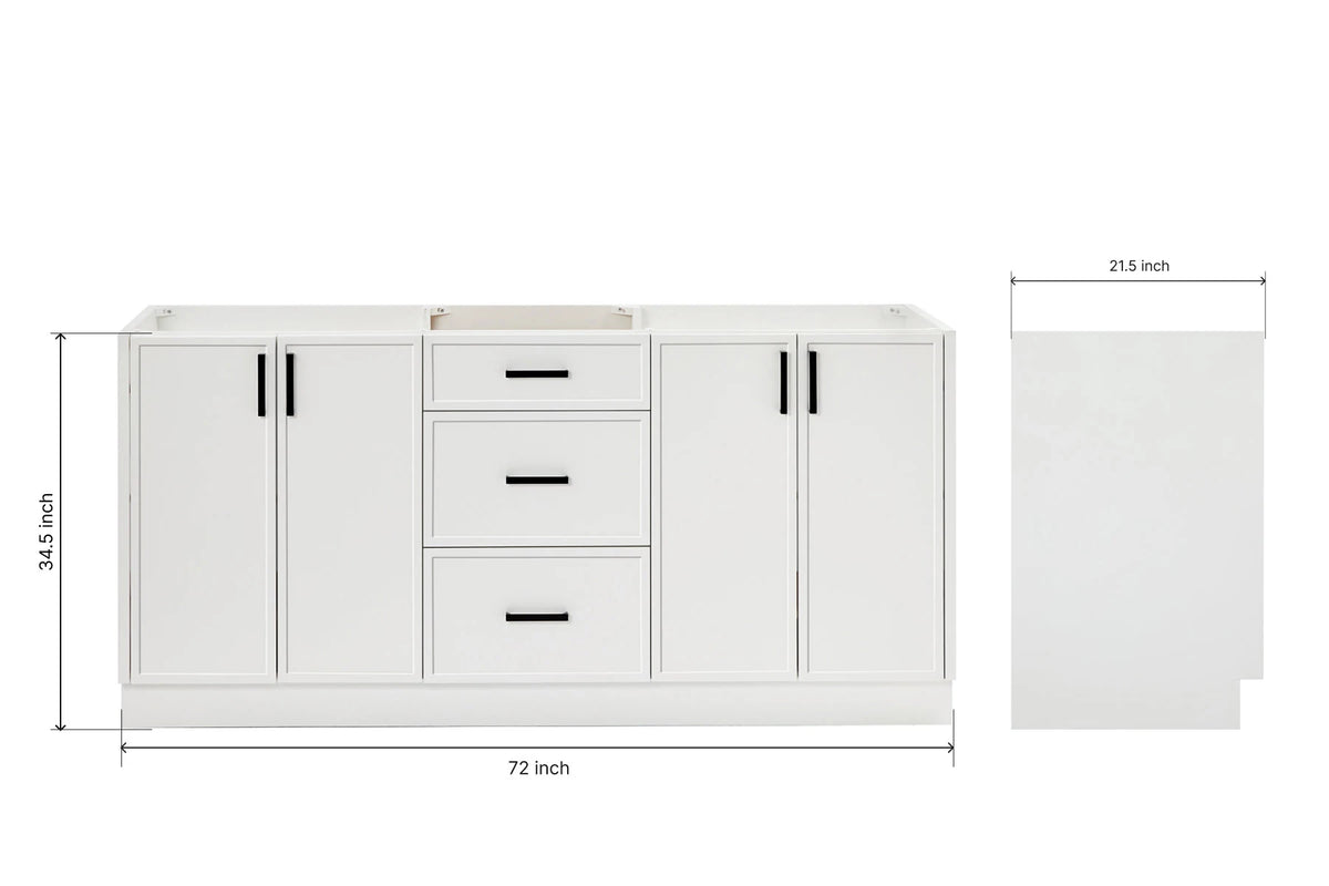 Ariel kelly 72 inch double sink base cabinet