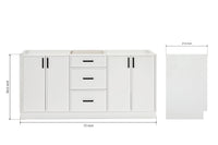 Ariel kelly 72 inch double sink base cabinet