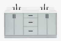 Ariel kelly 73 inch double rectangle sink bathroom vanity with countertop 1.5 inch edge