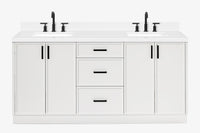 Ariel kelly 73 inch double rectangle sink bathroom vanity with countertop 1.5 inch edge