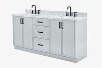 Ariel kelly 73 inch double rectangle sink bathroom vanity with countertop 1.5 inch edge
