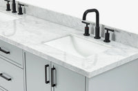 Ariel kelly 73 inch double rectangle sink bathroom vanity with countertop 1.5 inch edge