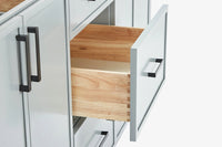 Ariel kelly 73 inch double rectangle sink bathroom vanity with countertop 1.5 inch edge