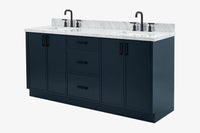 Ariel kelly 73 inch double rectangle sink bathroom vanity with countertop 1.5 inch edge