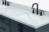 Ariel kelly 73 inch double rectangle sink bathroom vanity with countertop 1.5 inch edge