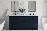 Ariel kelly 73 inch double rectangle sink bathroom vanity with countertop 1.5 inch edge