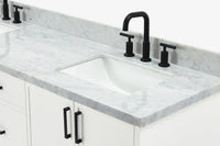Ariel kelly 73 inch double rectangle sink bathroom vanity with countertop 1.5 inch edge