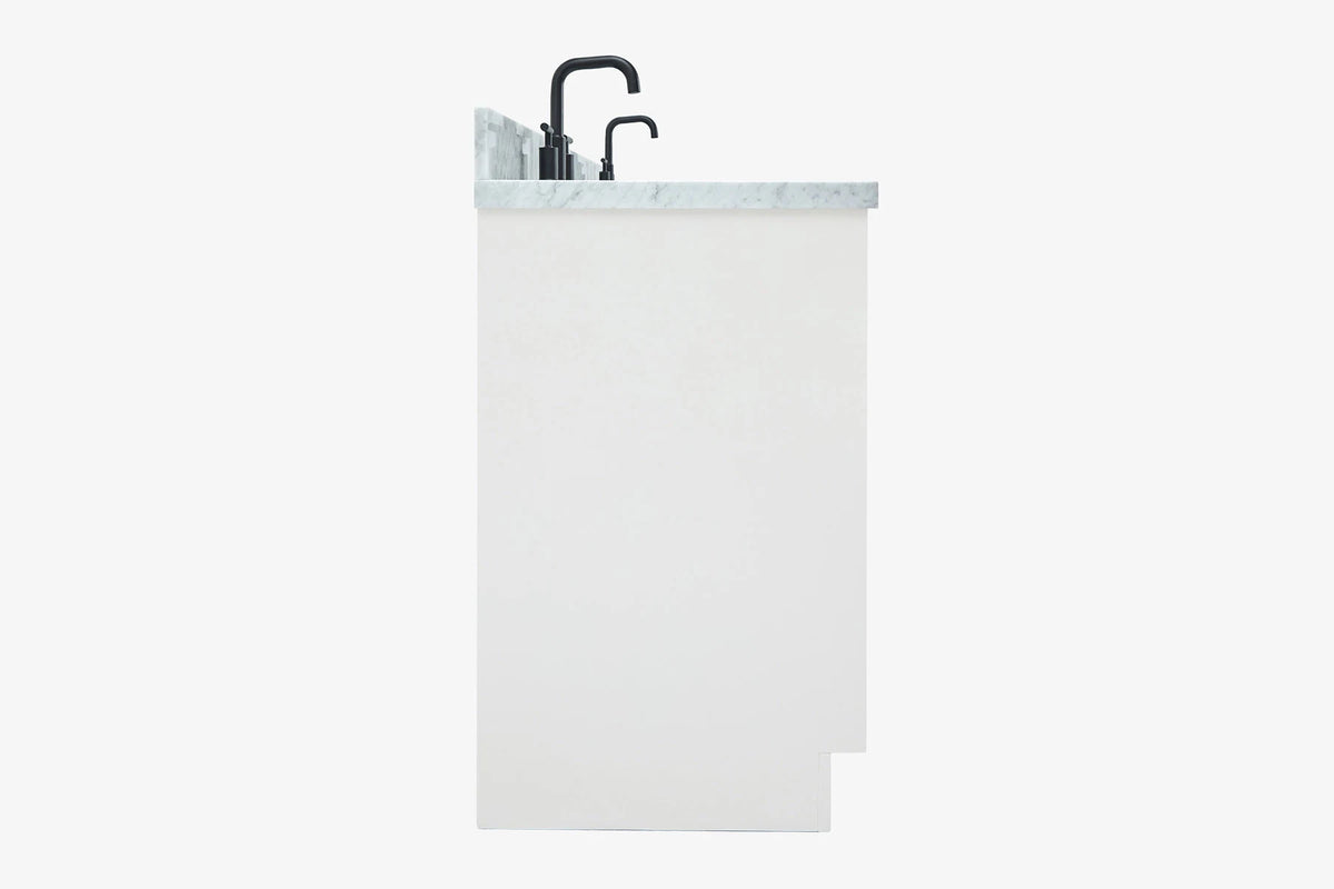 Ariel kelly 73 inch double rectangle sink bathroom vanity with countertop 1.5 inch edge