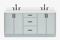 Ariel kelly 73 inch double rectangle sink bathroom vanity with countertop 1.5 inch edge