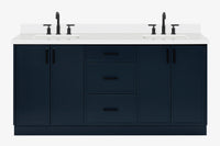 Ariel kelly 73 inch double rectangle sink bathroom vanity with countertop 1.5 inch edge