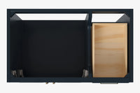 Ariel stafford 37 inch single left offset rectangle sink vanity with carrara white marble countertop w/0.75" edge in midnight blue