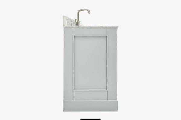 Ariel stafford 37 inch single right offset rectangle sink vanity with carrara white marble countertop w/0.75" edge in white