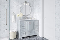 Ariel stafford 42 inch single sink base cabinet in white