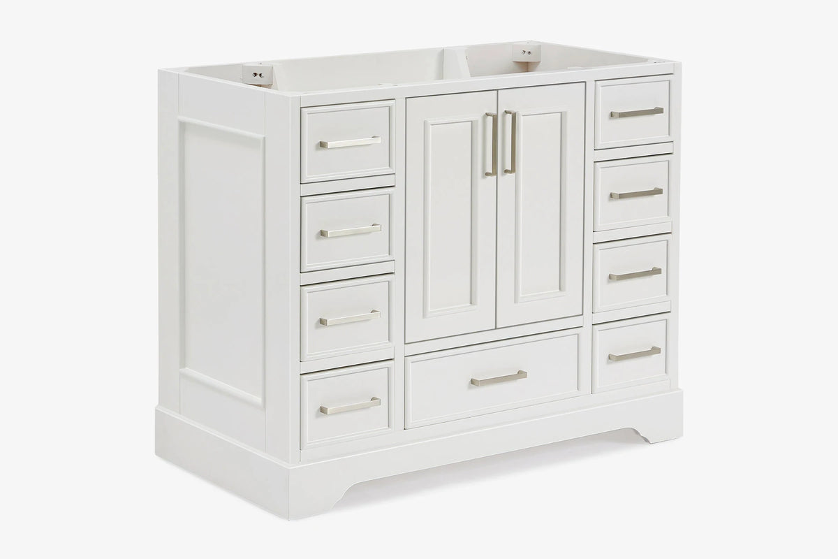 Ariel stafford 42 inch single sink base cabinet in white