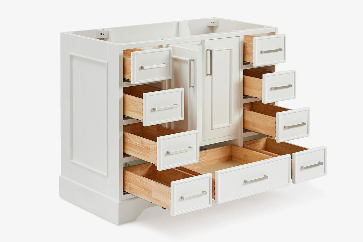 Ariel stafford 42 inch single sink base cabinet in white