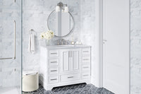 Ariel stafford 42 inch single sink base cabinet in white