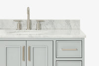 Skip to the beginning of the images gallery Ariel stafford 43 inch single oval sink vanity with carrara white marble countertop w/0.75" edge in white