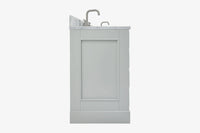 Ariel stafford 61 inch double rectangle sink vanity with carrara white marble countertop w/0.75" edge in white