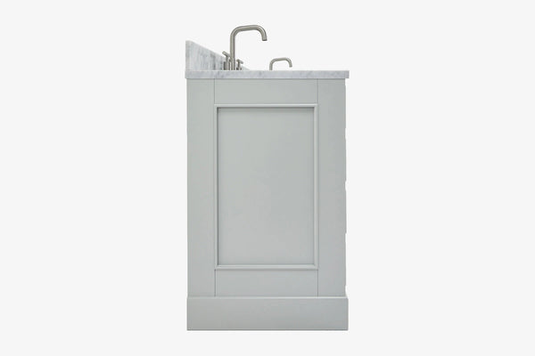 Ariel stafford 61 inch double rectangle sink vanity with carrara white marble countertop w/0.75" edge in white
