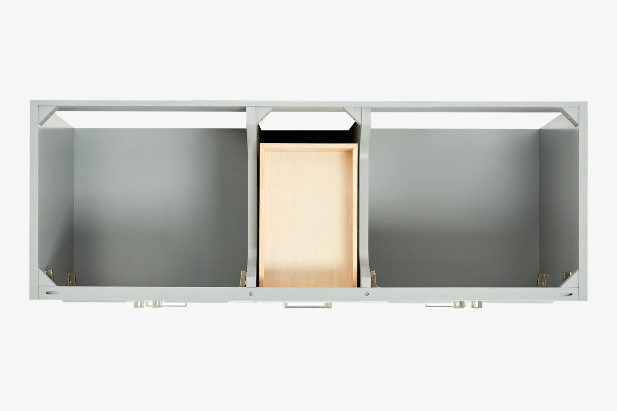 Ariel stafford 61 inch double rectangle sink vanity with carrara white marble countertop w/0.75" edge in white